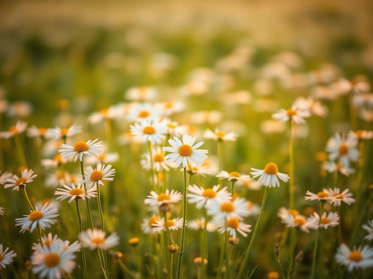 Chamomile flowers in bloom